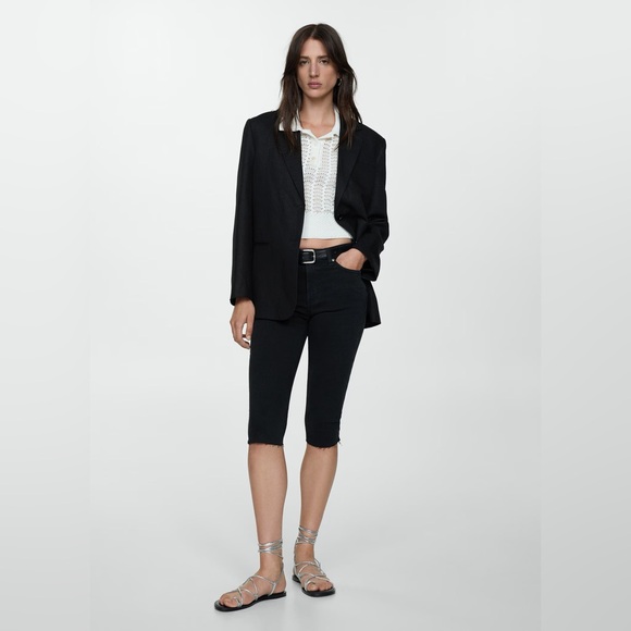 Mango Black capri slim fit jeans NWT - Picture 3 of 4